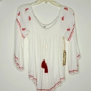 Band of Gypsies Boho Peasant Embroidered Top